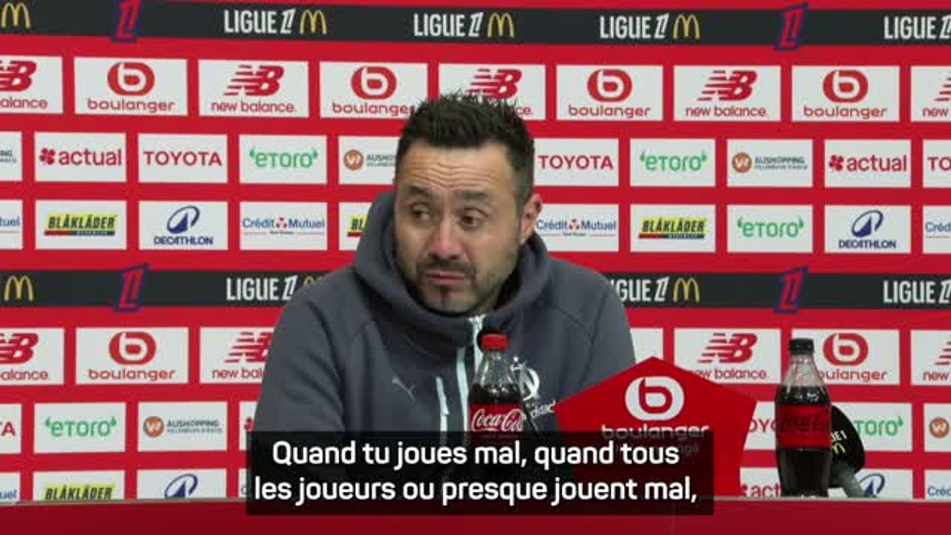 Ligue 1: De Zerbi Calls it "Our Worst Performance This Season"